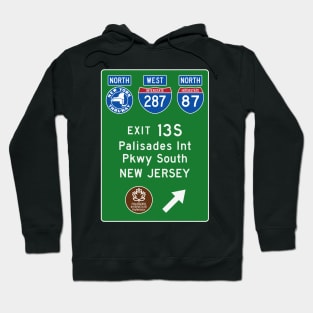 New York Thruway Northbound Exit 13S: Palisades Parkway to New Jersey Hoodie